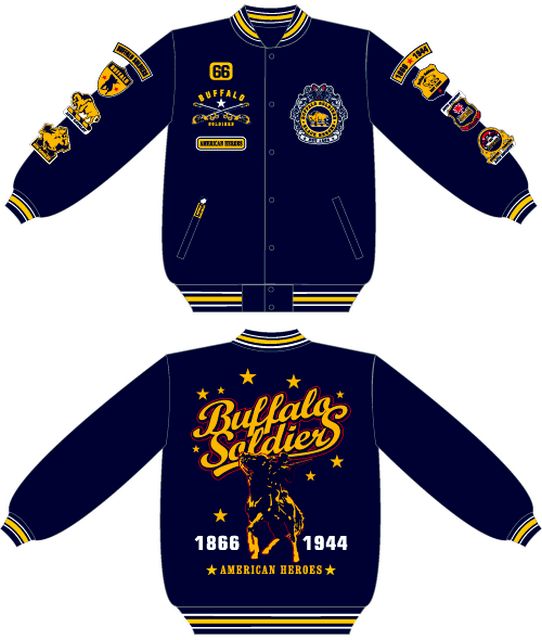 "NEW" BUFFALO SOLDIERS WOOL JACKET - NAVY