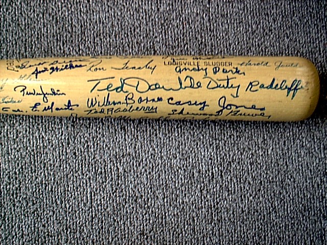 MULTI SIGNED BAT WITH CLEAR BAT TUBE