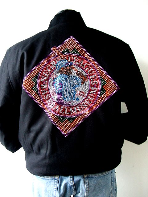 "NEW" WOOL NEGRO LEAGUE LOGO RHINESTONE JACKET